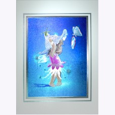Rare Original Art Foil 3D High Quality Xmas Cards "Night Fairy with Mirror"