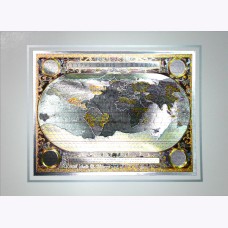 Stunning Art Foil 3D Xmas New Year's Cards "World Map" 