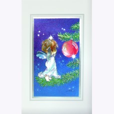 Original Art Foil 3D High Quality New Year's Card "Fairy on Christmas Tree"