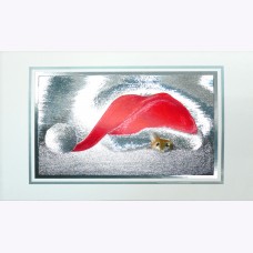 Rare Original Art Foil 3D High Quality Xmas Cards "Christmas Mouse"  