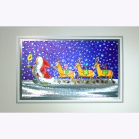 Original Art Foil 3D High Quality Christmas Cards "Santa & Deers"