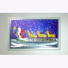Original Art Foil 3D High Quality Christmas Cards "Santa & Deers"